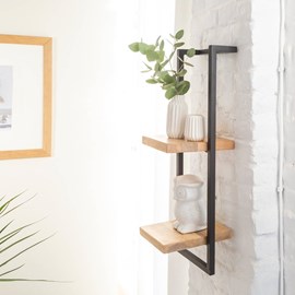 Etagère murale haute en bois de manguier