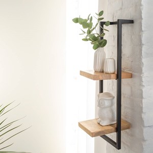Etagère murale haute en bois de manguier