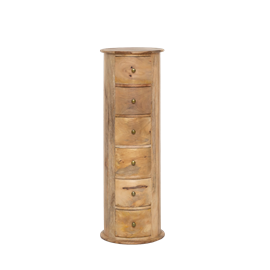 Chiffonnier rond en bois de manguier