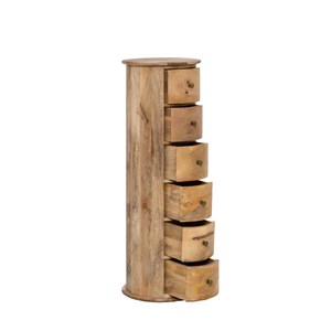 Chiffonnier rond en bois de manguier