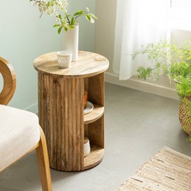 Table de chevet en bois de manguier