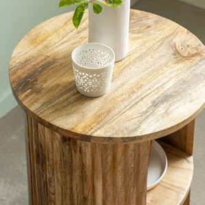 Table de chevet en bois de manguier