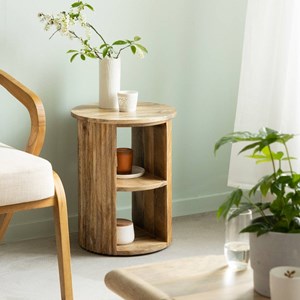 Table de chevet en bois de manguier