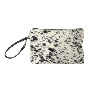 Pochette en cuir et peau de vache