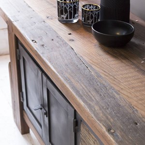 Meuble tv en bois recyclé et métal