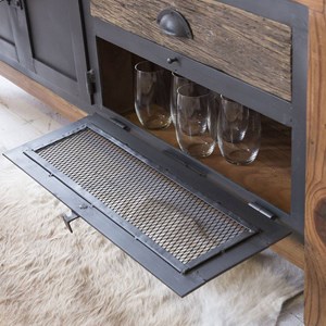 Meuble tv en bois recyclé et métal