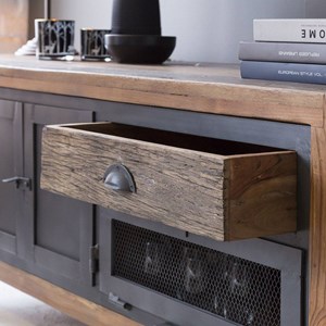 Meuble tv en bois recyclé et métal