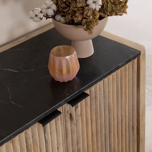 Buffet en bois de manguier et marbre