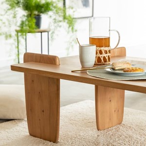 Table basse rectangle en bois d'acacia