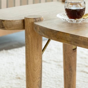 Table basse vague en bois de manguier