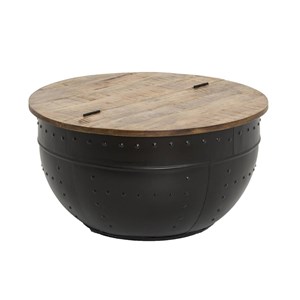 Table basse en bois de manguier et métal