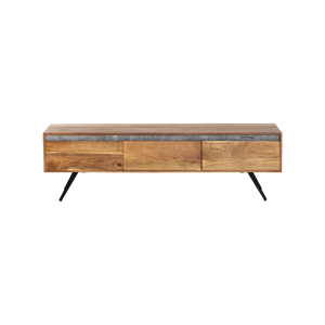 Meuble tv en bois d'acacia et pierre
