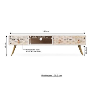 Meuble tv arrondi en bois