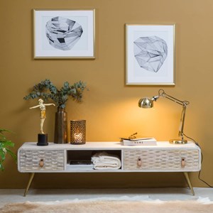 Meuble tv arrondi en bois