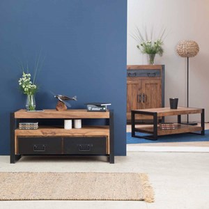 Table basse en bois d'acacia 120 cm