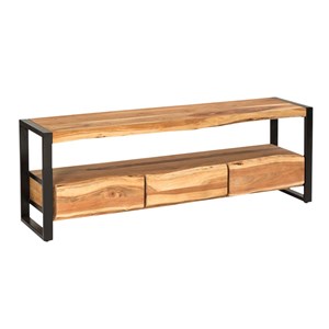 Meuble tv en bois d'acacia 3 tiroirs