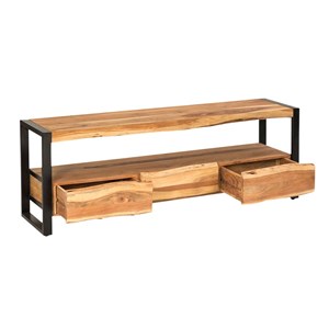 Meuble tv en bois d'acacia 3 tiroirs