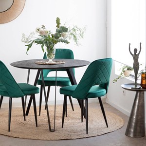 Table à manger en bois et métal