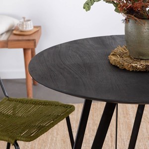 Table à manger en bois et métal