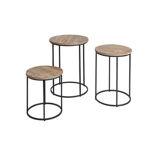 Table basse gigogne en bois de manguier