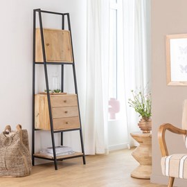 Etagère en bois de manguier et métal