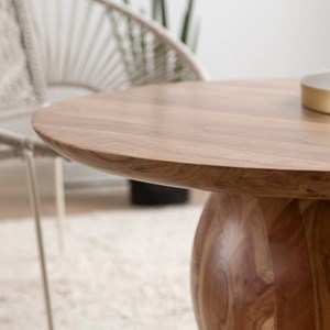 Table basse ronde en bois d'acacia