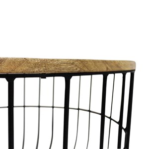 Table basse en bois de manguier et métal