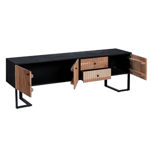 Meuble tv en bois d'acacia et métal