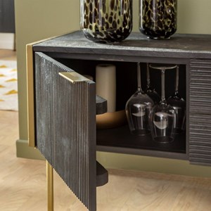 Meuble tv en bois de manguier et métal