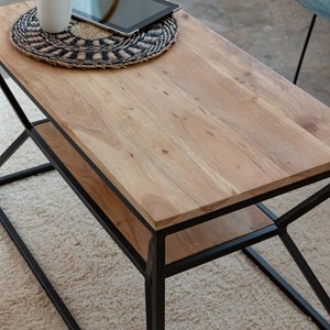 Table basse à double plateau en bois