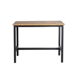Table haute en bois de manguier et métal