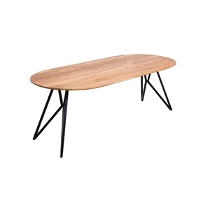 Table à manger ovale en bois d'acacia