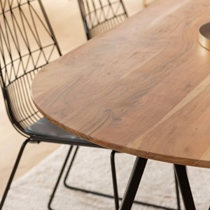 Table à manger ovale en bois d'acacia