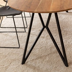 Table à manger ovale en bois d'acacia