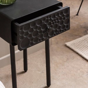 Table de chevet en bois et métal