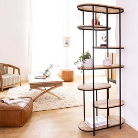 Etagère en bois de manguier et métal