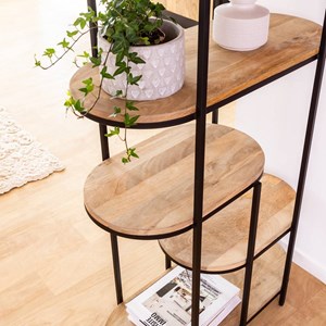 Etagère en bois de manguier et métal