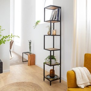 Etagère en bois de manguier et métal