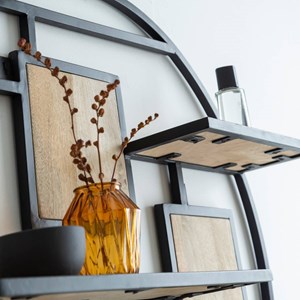 Etagère en bois de manguier et métal