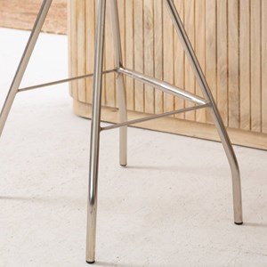 Tabouret de bar en cuir noir et métal