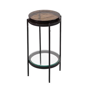 Bout de canapé plateau en verre fumé