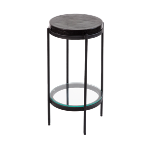 Bout de canapé plateau en verre gris