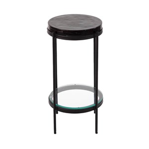 Bout de canapé plateau en verre gris