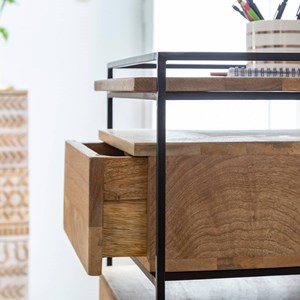 Chiffonnier en bois de manguier et métal