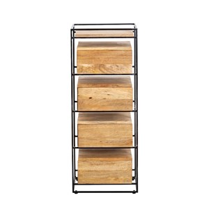 Chiffonnier en bois de manguier et métal