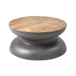 Table basse en bois de manguier et métal