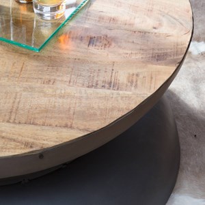 Table basse en bois de manguier et métal