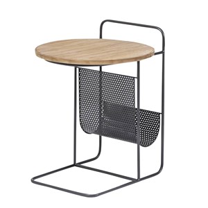 Bout de canapé en bois de sapin et métal