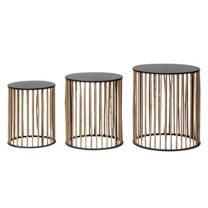 Table basse gigogne en bois et métal