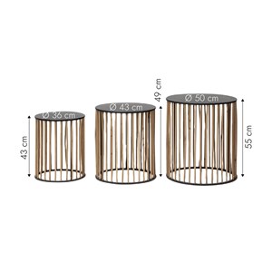 Table basse gigogne en bois et métal